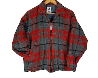 HAI Sporting Gear Issey Miyake Striped Women Bomber Jacket - Red Tartan , Medium