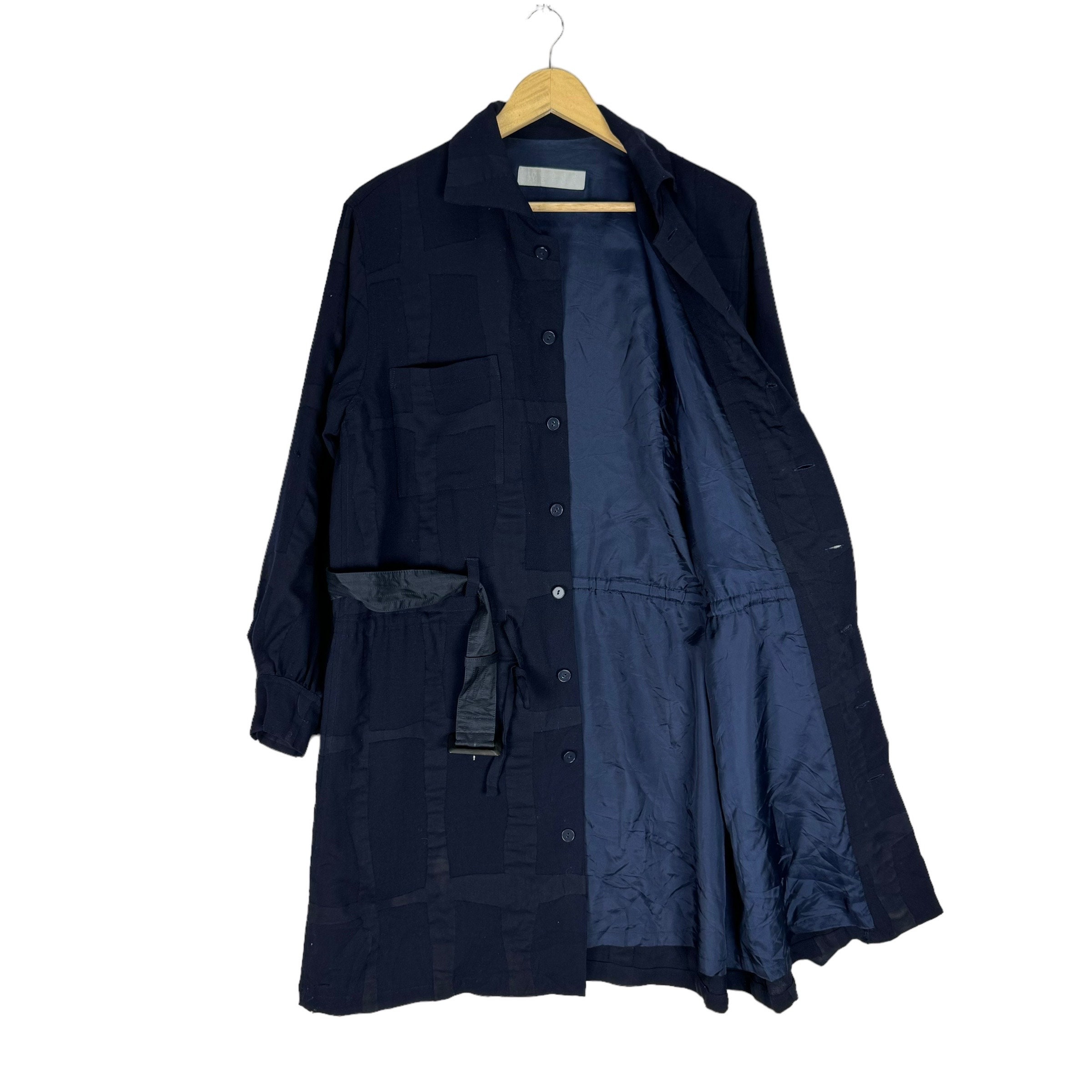 1980’s Y’s yohji yamamoto vintage coat Vintage 80s Yohji Yamamoto Striped Wool Jacket - Y's Japan