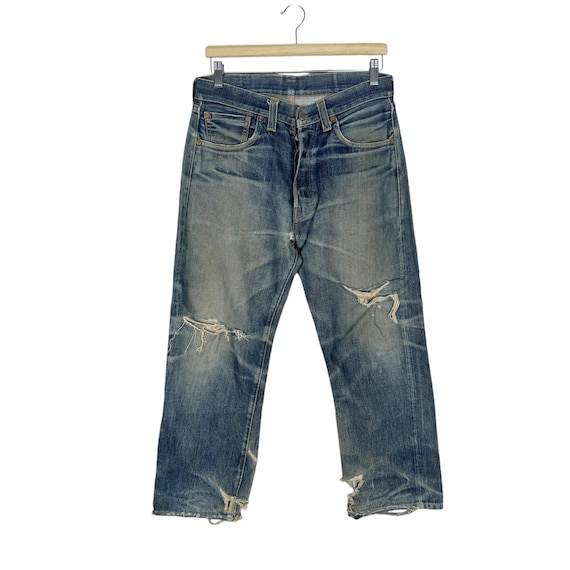 Vintage 80s Levi's 501 Jeans: Distressed Big E Denim, Blue, Size