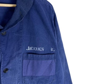 Jocgues W French Workwear WW2 Shawl Collar Button Navy / Blue