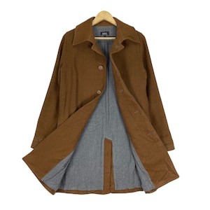 A.P.C Paris Wool Button Long Jacket Brown Colour Size Small