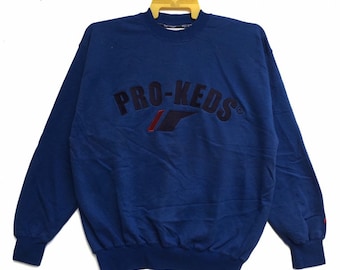 Vintage 90s Pro-Keds Sweatshirt: Embroidered Big Logo, Size Large