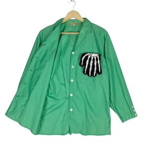 CHRISTIAN DIOR Sports Collar Button Shirt Green Colour Size Medium