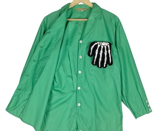 Camicia sportiva con colletto e bottoni CHRISTIAN DIOR, colore verde, taglia media