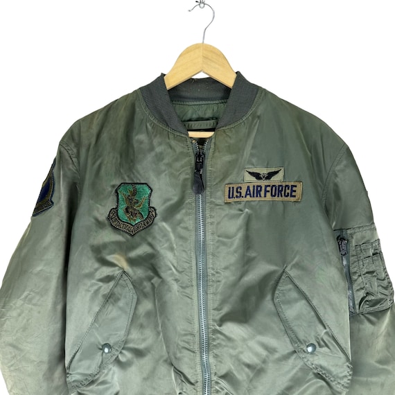 Vintage 70s ALPHA INDUSTRIES Patch Flight MA-1 Bomber Jacket