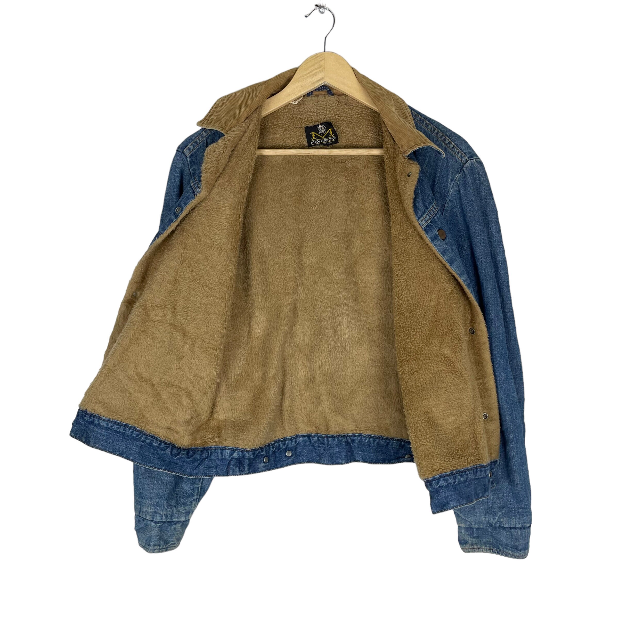 Vintage 70s Maverick Blue Bell Denim Jacket: Sherpa Corduroy