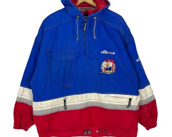 Vintage 90s Ellesse Goldwin Ski Wear Racing Jacket Hoodie