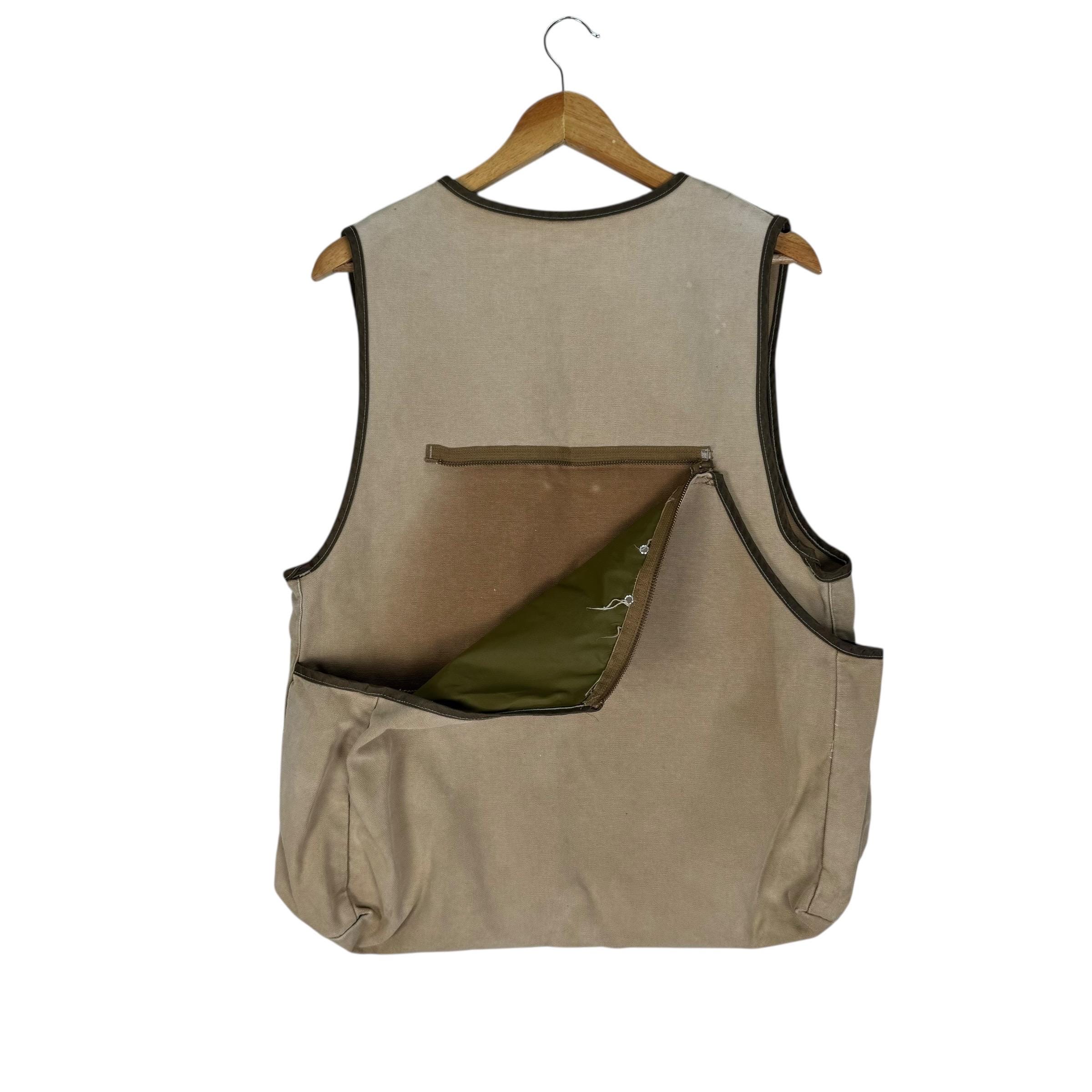 Vintage 90s Carhartt Duck Canvas Tactical Vest: Hunting Chore Coat 