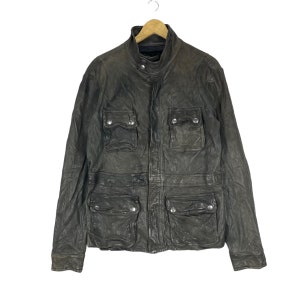 90s EMPORIO ARMANI Lambskin Leather Jacket Black Colour Size Medium