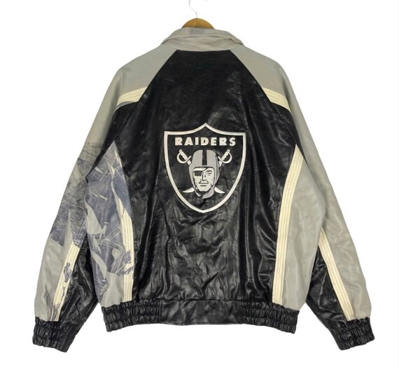 Vintage 90s RAIDERS NFL Varsity Zip 