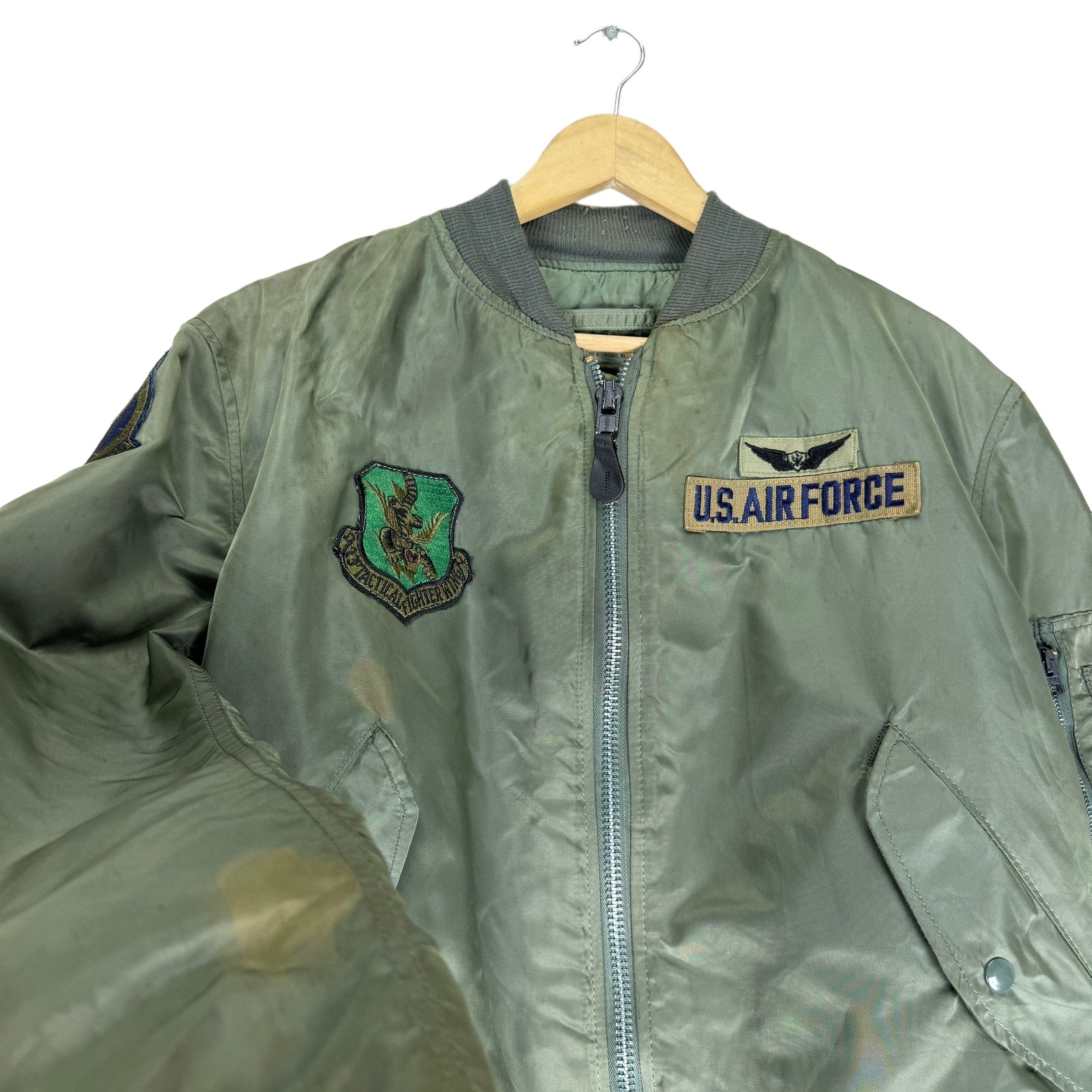 Vintage 70s ALPHA INDUSTRIES Patch Flight MA-1 Bomber Jacket