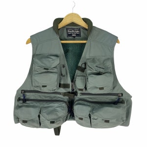 Vintage Orvis Fly Fishing Vest Beige Zip Pocket Hunting Hiking Men’s Small