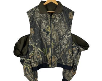 Vintage 90er Jahre Remington Mossy Oak Camo Bomberjacke - Abnehmbare Ärmel, Größe Medium