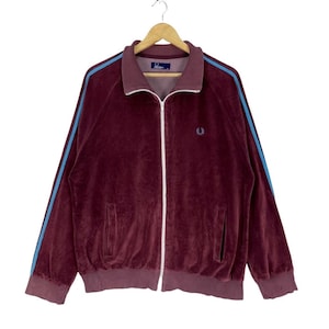 FRED PERRY Velvet Track Top Light Jacket Maroon Colour Japan Size Medium