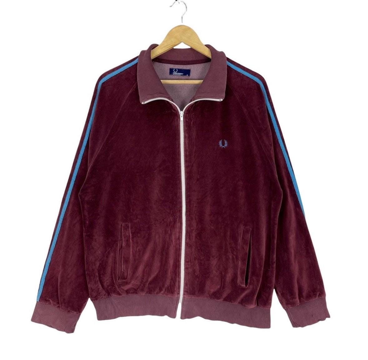 FRED PERRY Velvet Track Top Light Jacket Maroon Colour Japan Size