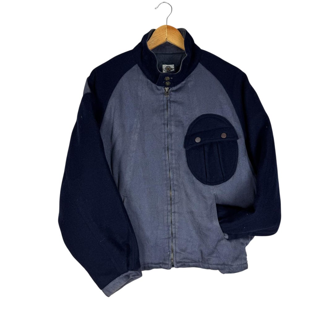 ジャケット・アウター 80s OKIEF MARINA TypewriterCotton Bomber Vintage 90s Marina Del Rey Retro American Bomber Jacket - (size M