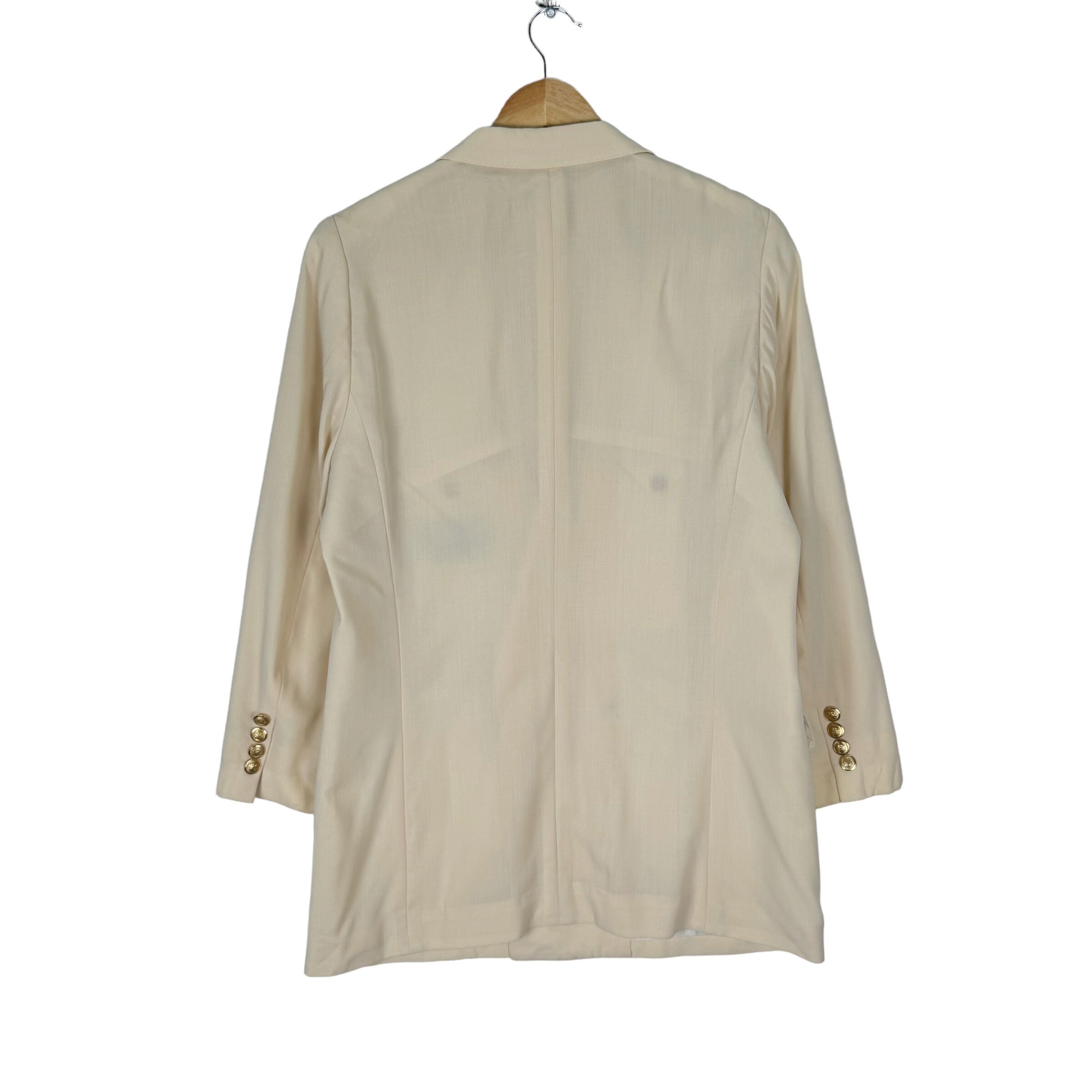 Vintage 90s AQUASCUTUM Double Breasted Gold Button Coat Jacket 