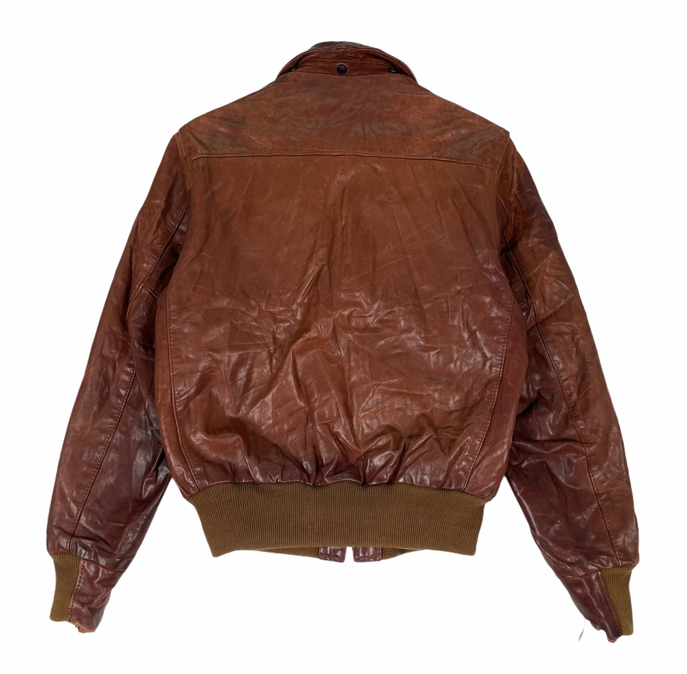 Vintage GOLDEN BEAR A2 Military Horse Leather Jacket Dark Vintage GOLDEN BEAR A2 Military Horse Leather Jacket Dark