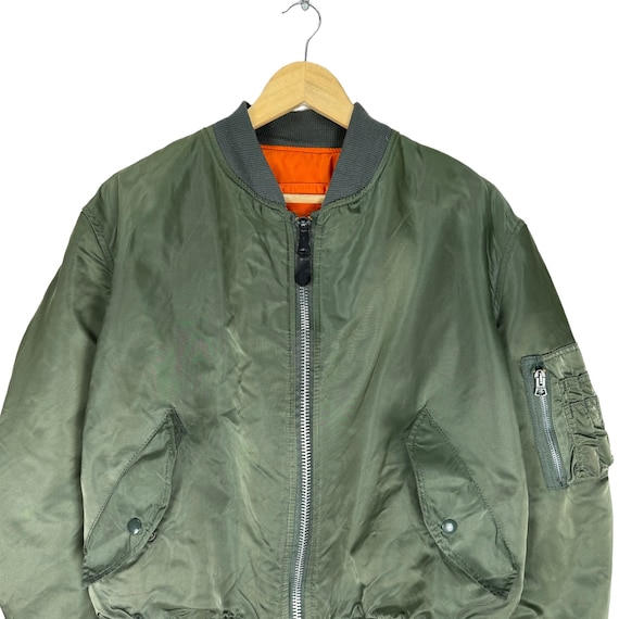 ALPHA INDUSTRIES Reversible Flight MA-1 Bomber Jacket Green