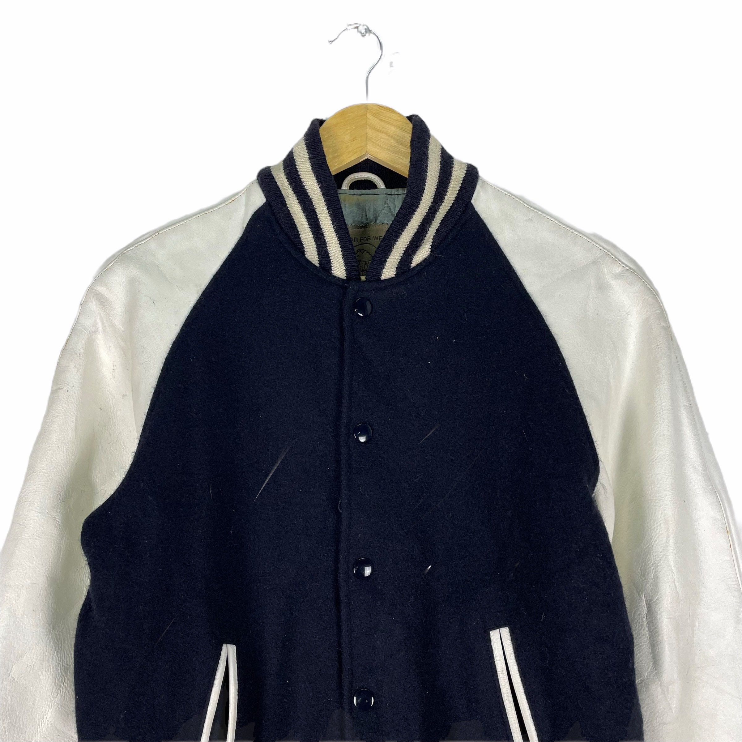 ジャケット・アウター 90s GOLDEN BEAR virsity jacket L navy GOLDEN BEAR Stadium Varsity Jacket Coat Navy Vintage Size-M Used
