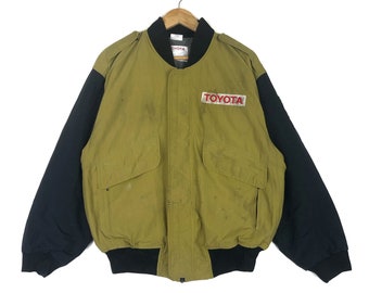 Vintage 90s Toyota Zipper Jacket Motorsports Racing Team and Vintage 90s Toyota Zipper Jacket Motorsports Racing Team and