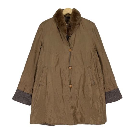 ◾︎希少◾︎ バルマン キルティングファーコート リバーシブル キャメル 9 ◾︎希少◾︎ バルマン キルティングファーコート リバーシブル