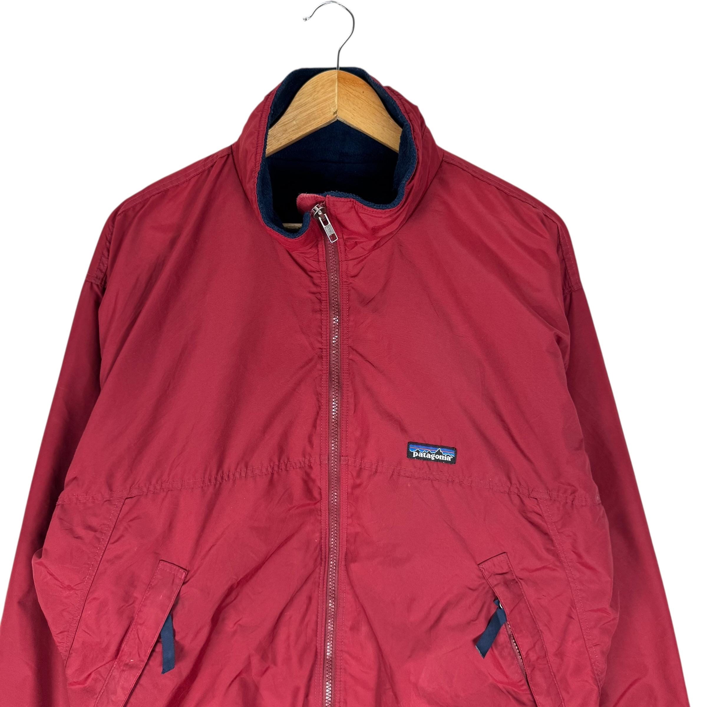 Vintage 90s PATAGONIA Bomber Jacket Fleece Red Colour Mountain