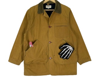 Vintage J Crew Chore Jacket: 90s Hunting Wear, Multi-pocket Cotton