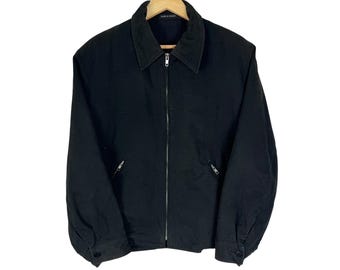 Agnès b. Homme Paris Zip-Up Bomber Jacket Black - Size (1)