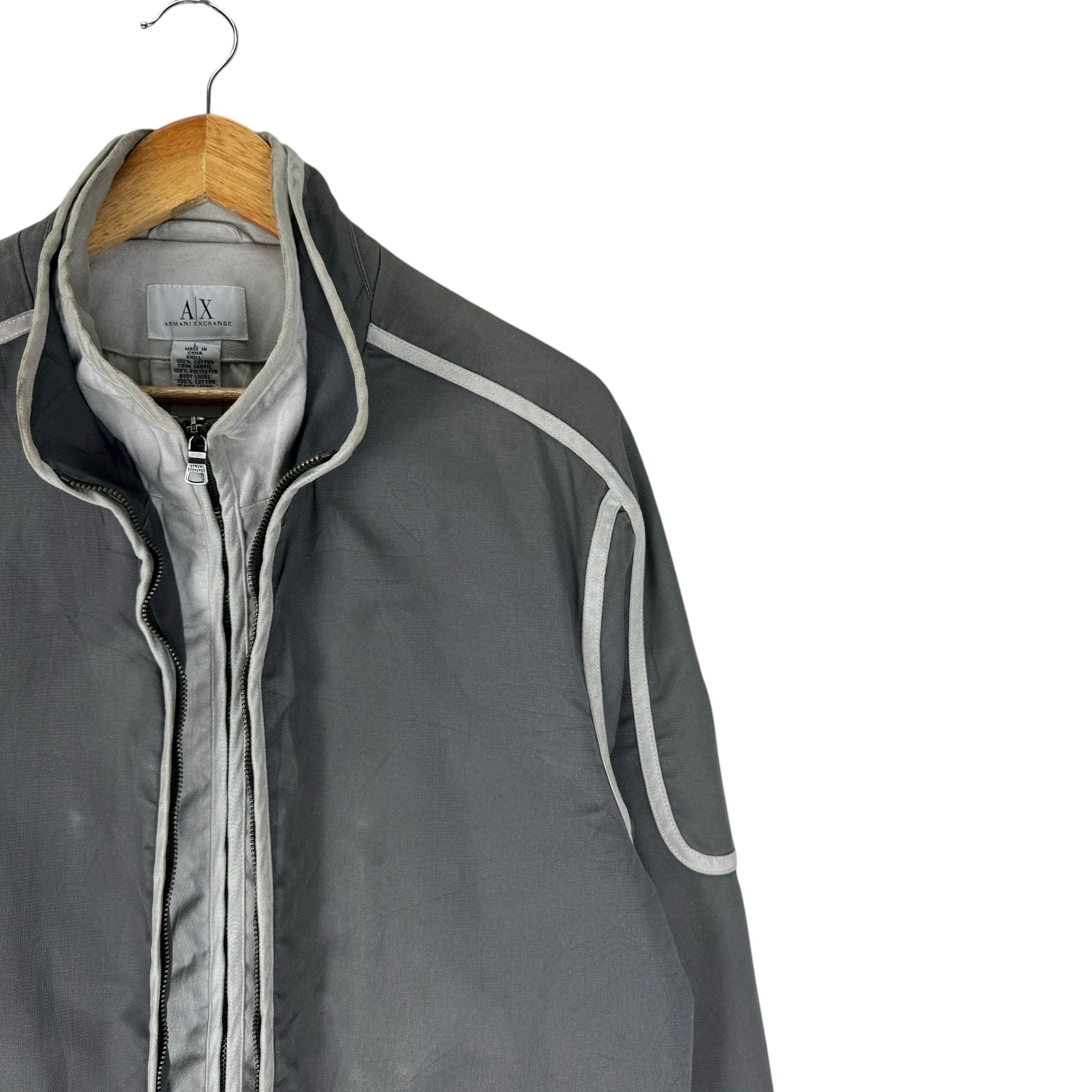 Vintage 90s ARMANI Exchange Bomber Zipper Jacket Grey Colour Size