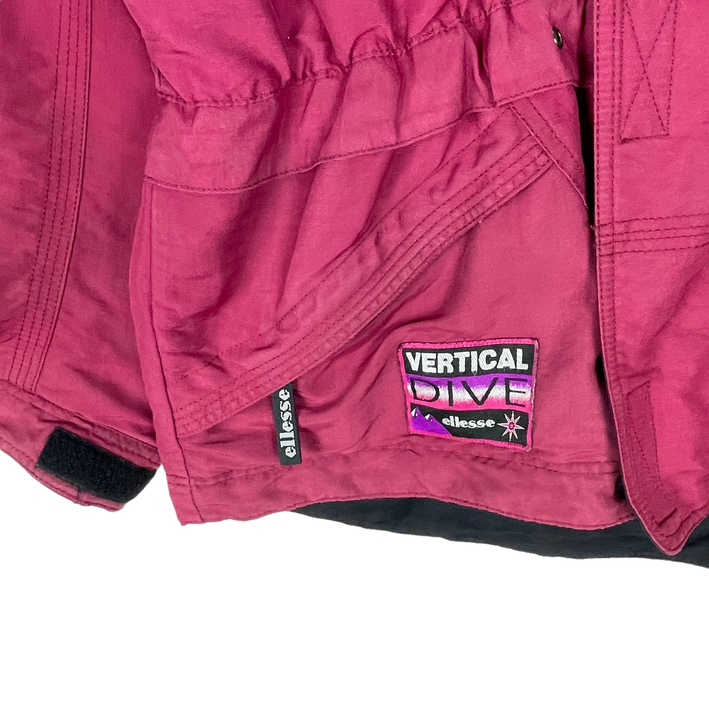 Vintage 90s Ellesse Ski Jacket: Vertical Dive Racing Hoodie, Multi