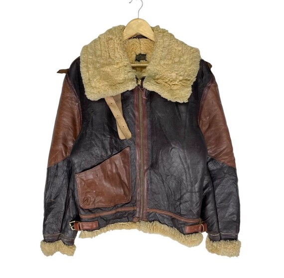 Vintage 90s Aero Leather Type B3 Us Army Jacket Sherling