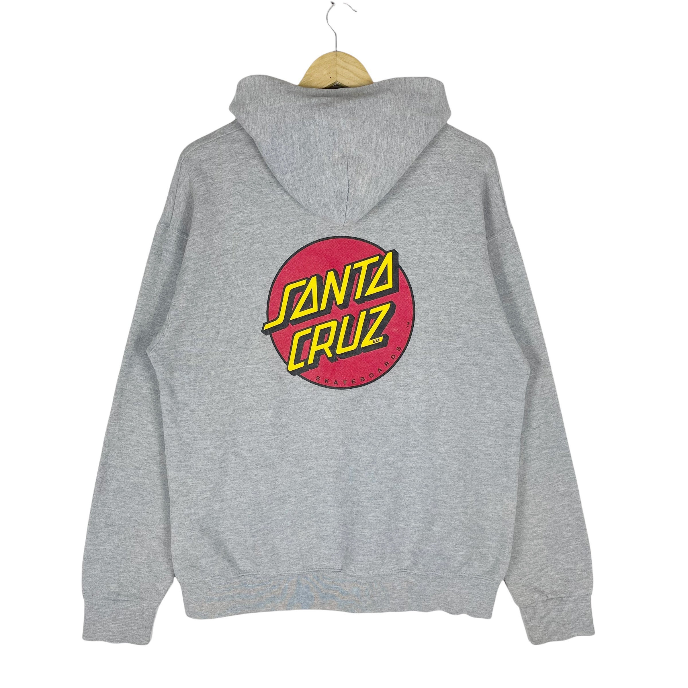 Vintage 90s Santa Cruz Hoodie Skateboard Skate Powell Grey Vintage 90s Santa Cruz Hoodie Skateboard Skate Powell Grey