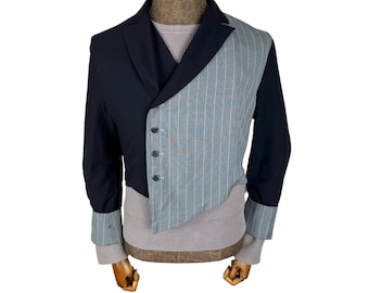 Jaqueta curta vintage YOHJI YAMAMOTO dos anos 90 com assinatura Y's, design japonês, tamanho pequeno