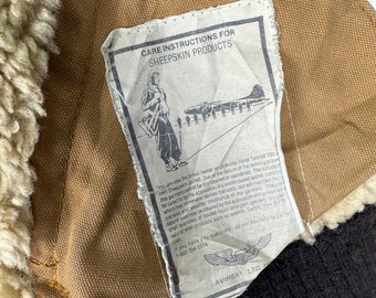 希少　ビンテージ USA製 B-6 US SHEEPSKIN Lサイズ程度 Vintage Avirex B6 Flight Bomber Jacket: 80s US Army Air Force