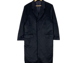 Pierre Balmain Cashmere Long Jacket Fashion Designer Black Colour Size Medium