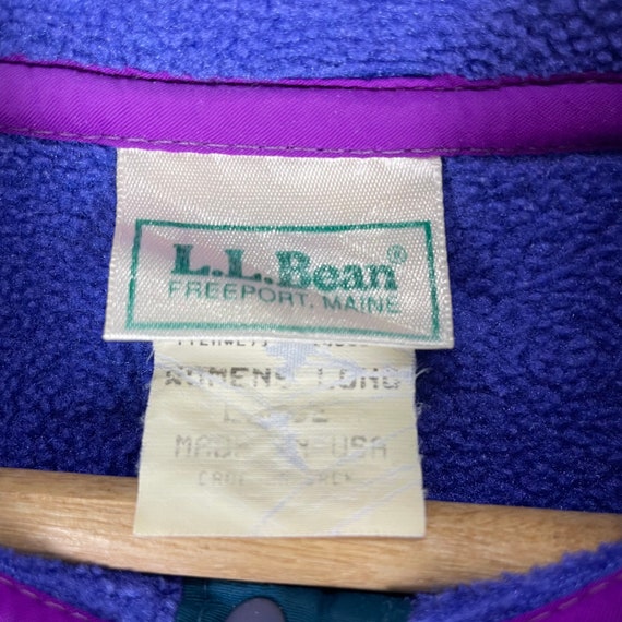 Vintage 90s LL BEAN Fleece Sweatshirt Half Button Blue Colour