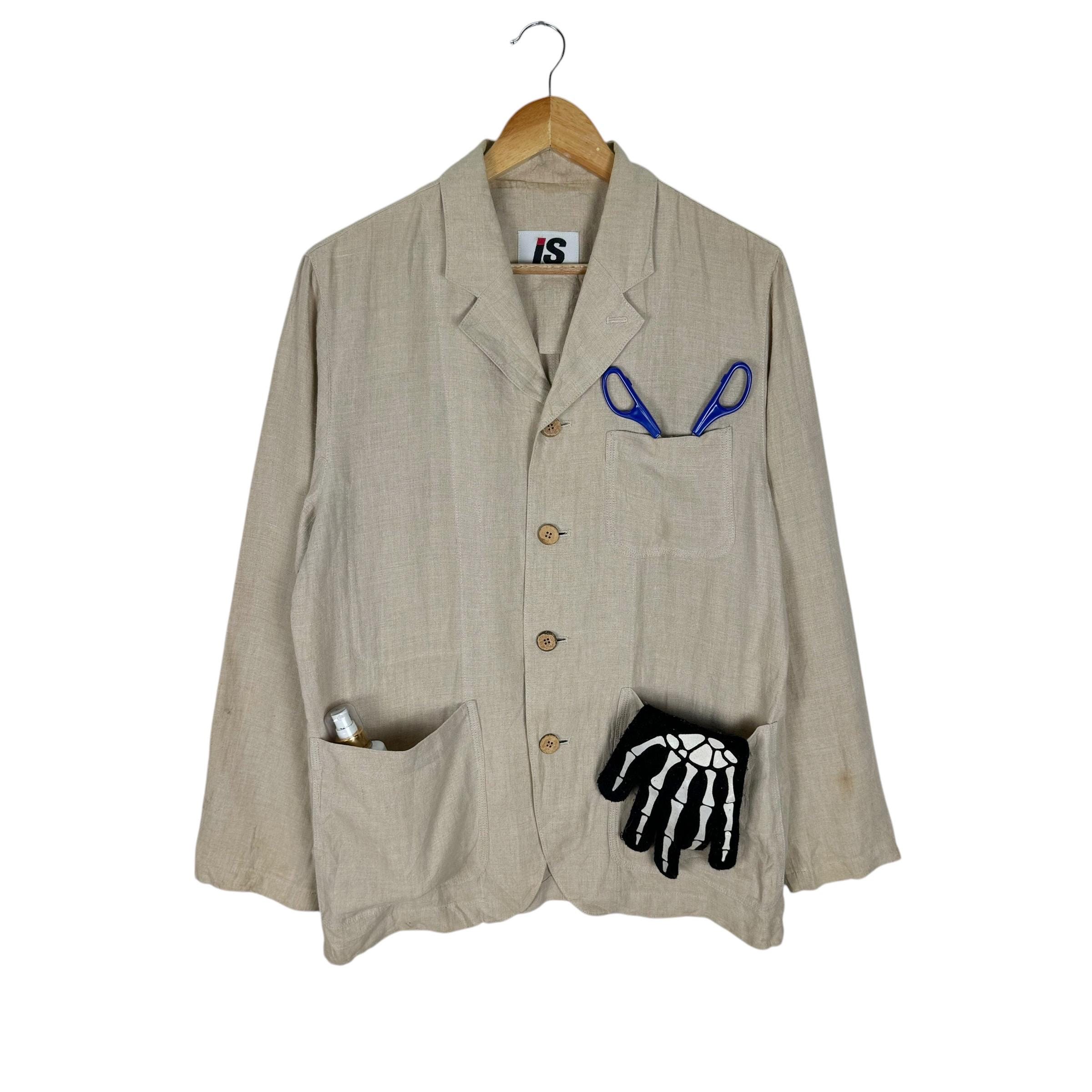 90s Issey Miyake Hemp Button-up Shirt Jacket - Beige - Medium - Etsy