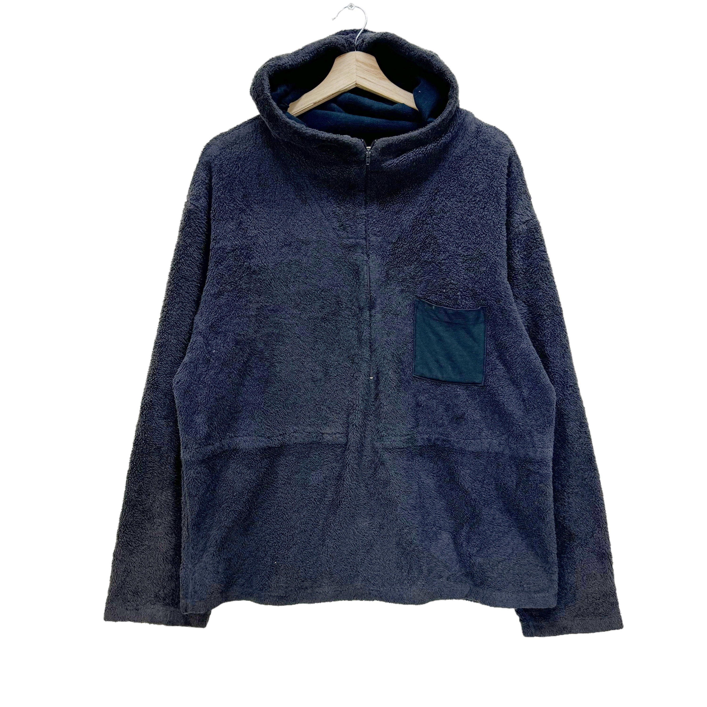 Vintage Helmut Lang Fleece Hoodie: 1998 FW, Single Pocket, Size 