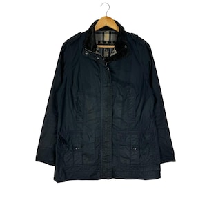 Barbour Waxed Inner Tartan Plaids Zipper Urban Flyweight Navy Colour Jacket Hunter Size Medium