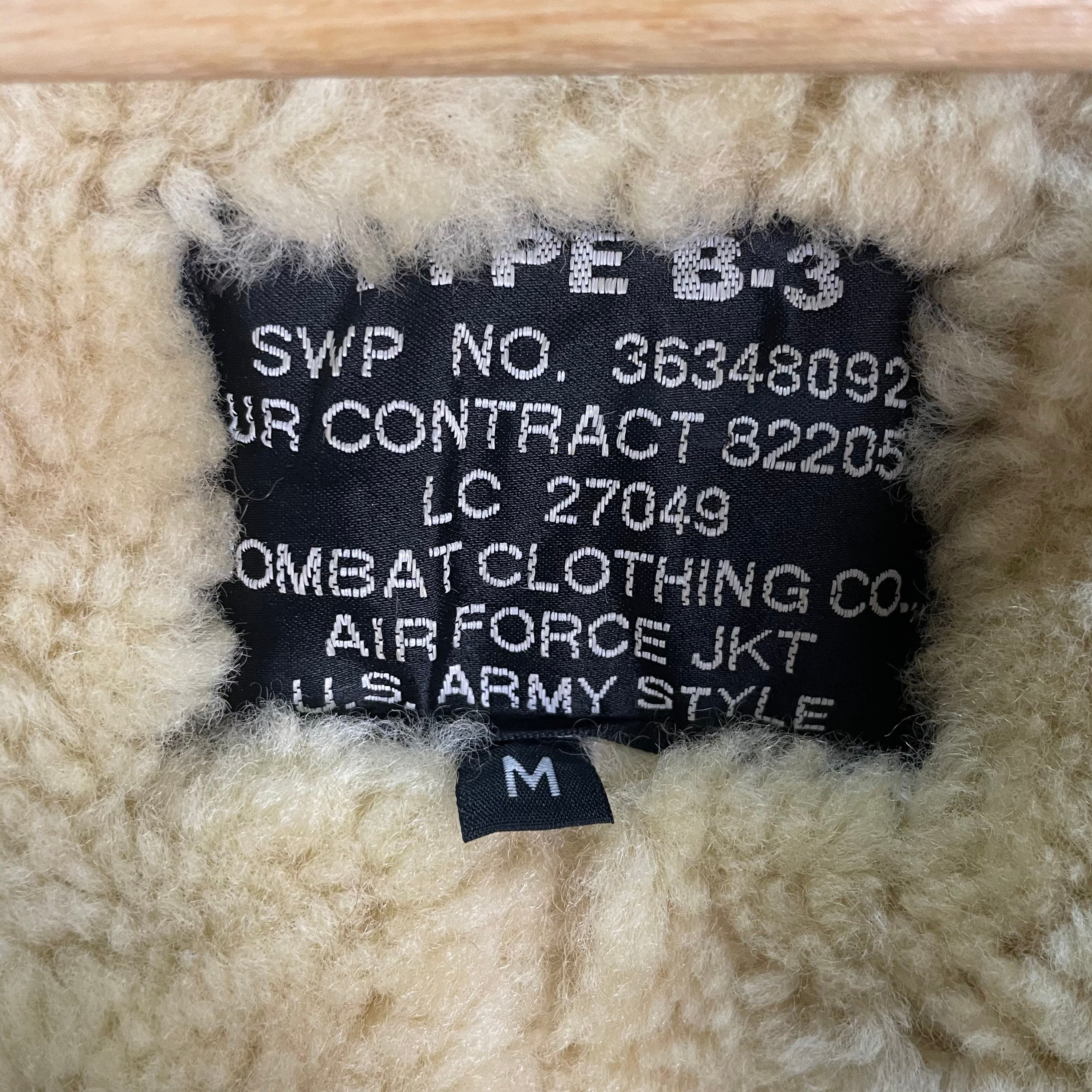 Vintage 90s US Army B3 Bomber Jacket: Sheepskin Leather