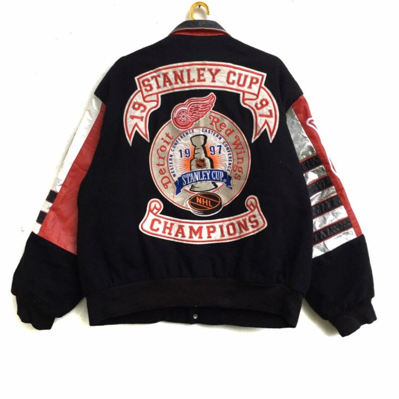 Vintage 90s Jeff Hamilton Jacket Leather Zipper Detroit Red Etsy