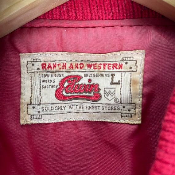 Vintage 90s Edwin Wool Varsity Button Jacket Red Colour Vintage 90s Edwin Wool Varsity Button Jacket Red Colour