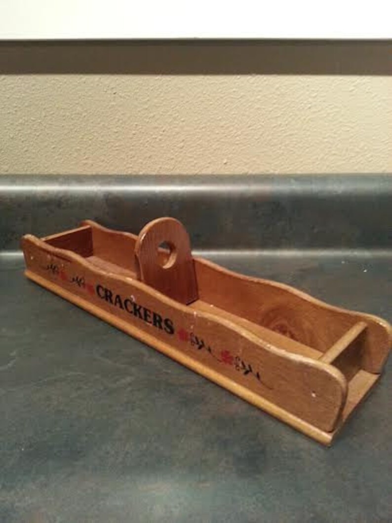 Vintage Cracker Keeper Vintage Cracker Storage Wood Etsy