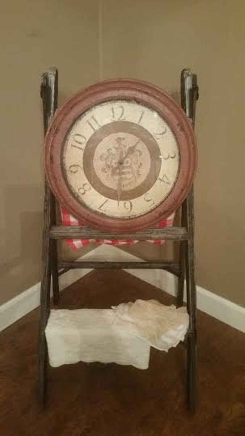 Vintage Metal Wall Clock Large Wall Clock Red Metal Wall Etsy