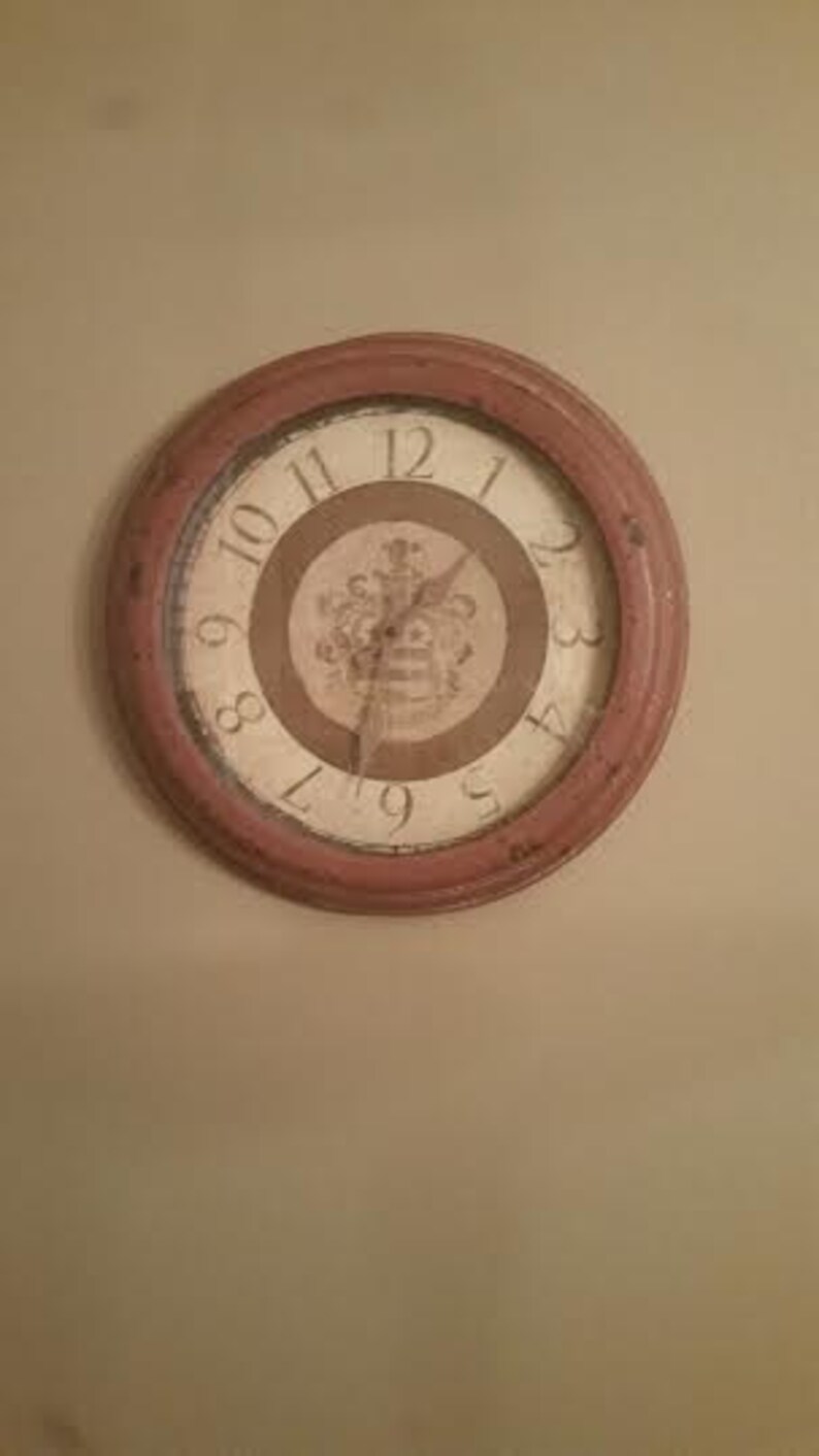 Vintage Metal Wall Clock Large Wall Clock Red Metal Wall Etsy