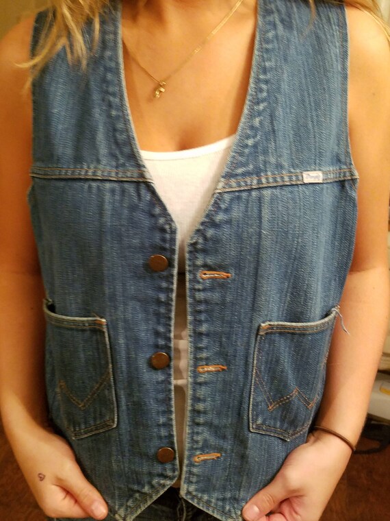 Vintage Wrangler Denim Vest - Denim Vest - Wrangle