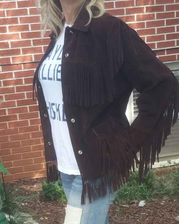 Vintage Brown Suede Fringe Jacket - Vintage Suede