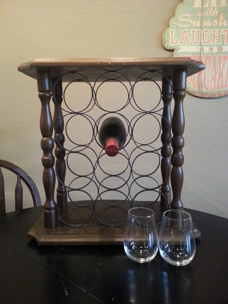 Vintage Wine Rack Wood Wine Rack Small Wine Rack Wine Etsy