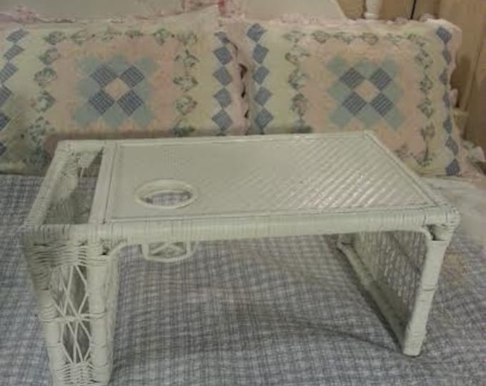Vintage White Wicker Bed Tray Breakfast Tray Vintage Bed Etsy